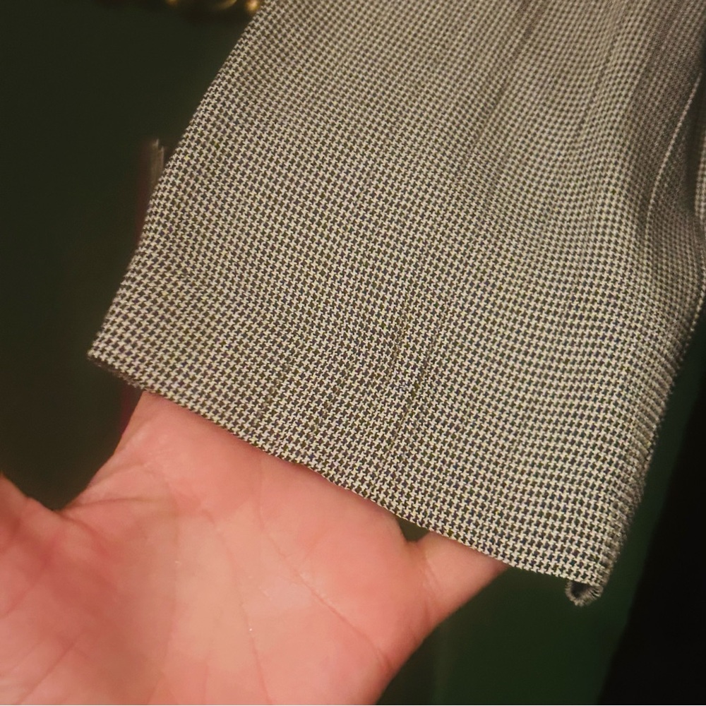 Vintage 1990s Beige + Black Ribbon Appliqué Bolero Jacket w/Buttons sz 8 Petite - Picture 5 of 12